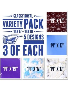 15 Piece Classy Royal Variety Bundle 14X17 & 14X19 Poly Mailers PRICE IS FIRM